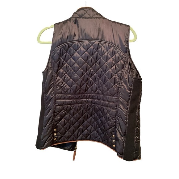 Rafaella Weekend Puffer Vest Women Size L Black Sleeveless Zip-Up 100% Polyester - Picture 2 of 6